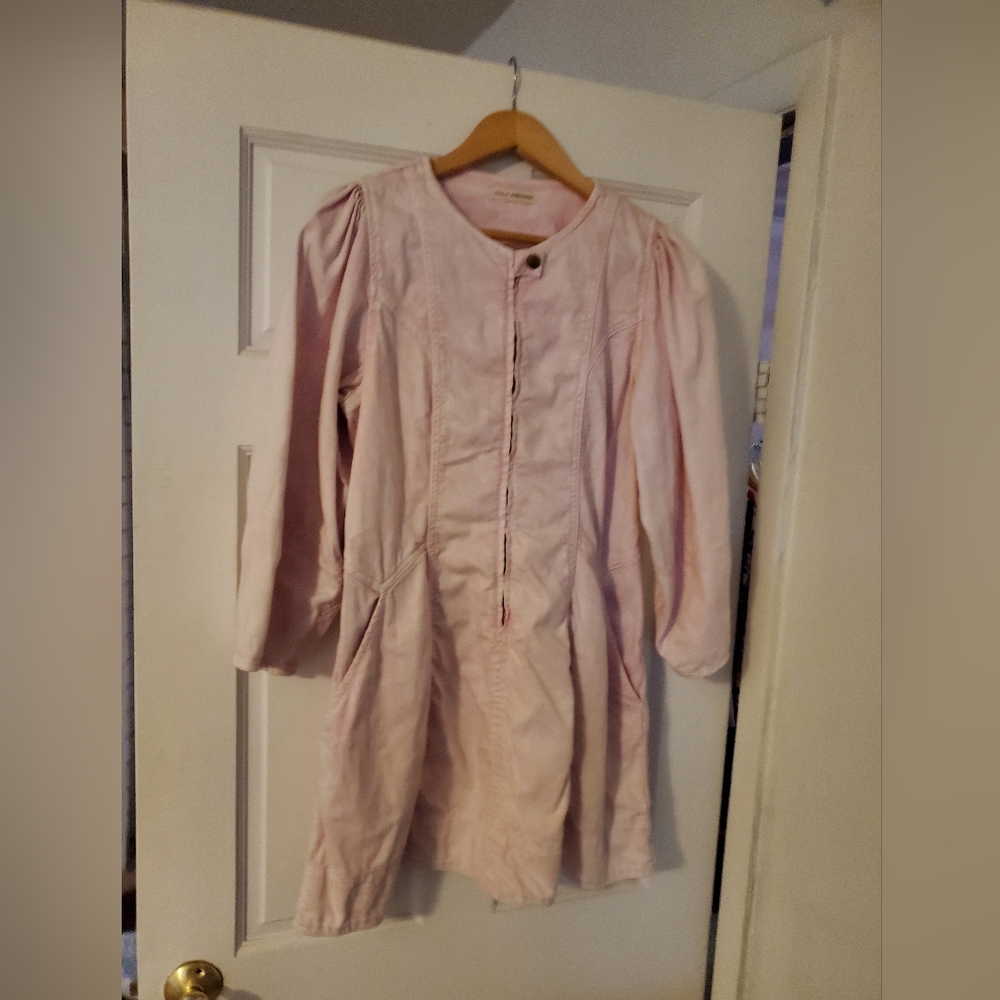 Pink Denim puff sleeve Ulla Johnson dress